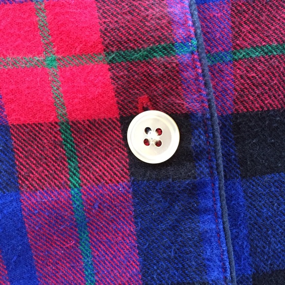 J. Crew Plaid Flannel Button Front Long Sleeve Pajama Top - Picture 8 of 10